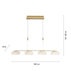 Paul Neuhaus Q-ETIENNE LED-hængelampe 4 lk messing