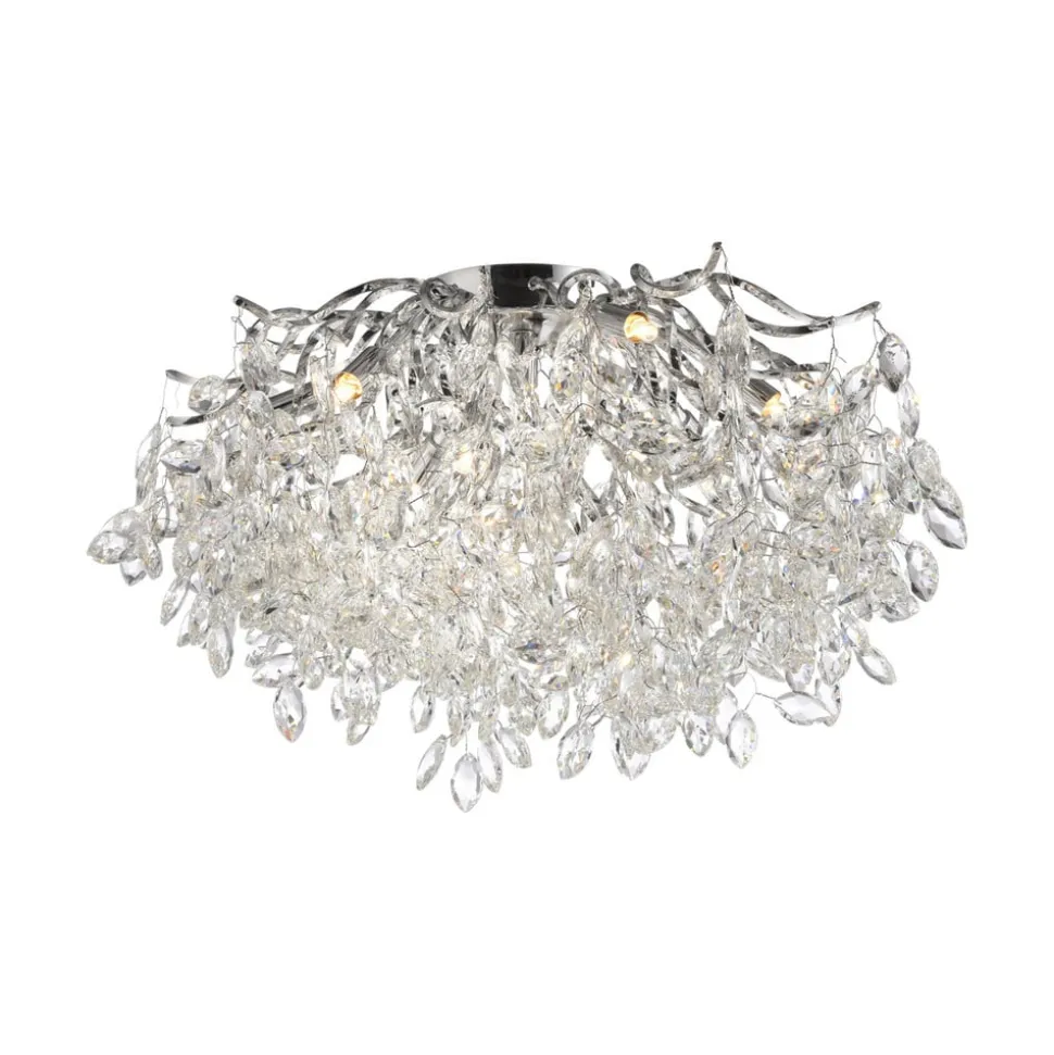 Paul Neuhaus Ricicle loftslampe, krystalpendel, Ø 60 cm