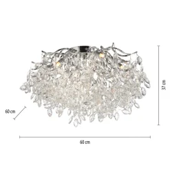 Paul Neuhaus Ricicle loftslampe, krystalpendel, Ø 60 cm