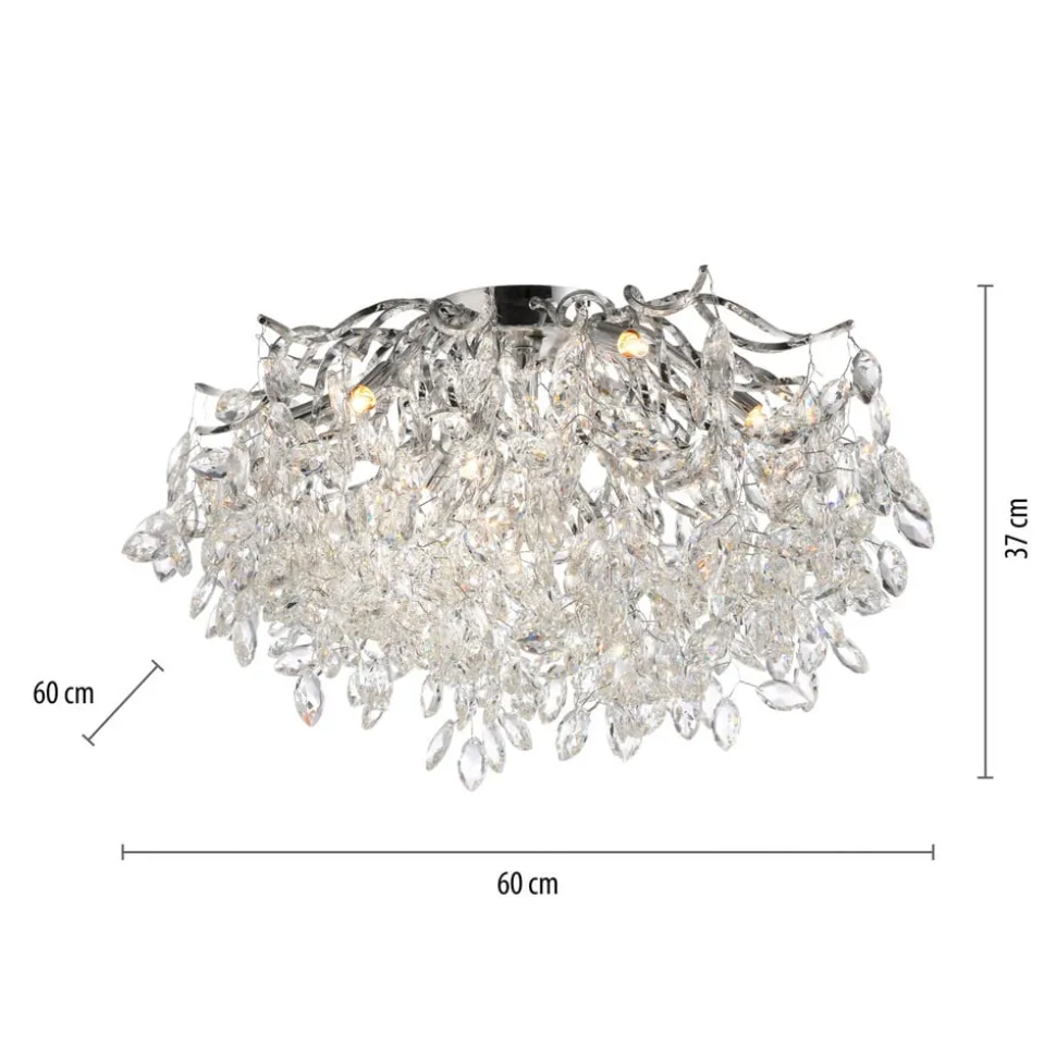 Paul Neuhaus Ricicle loftslampe, krystalpendel, Ø 60 cm