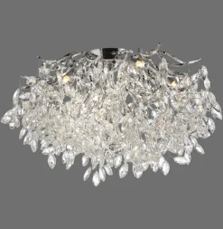 Paul Neuhaus Ricicle loftslampe, krystalpendel, Ø 60 cm