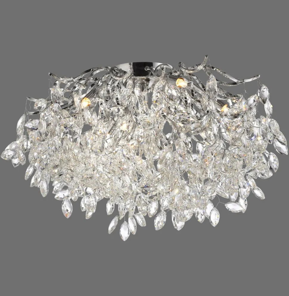 Paul Neuhaus Ricicle loftslampe, krystalpendel, Ø 60 cm