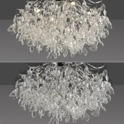 Paul Neuhaus Ricicle loftslampe, krystalpendel, Ø 60 cm