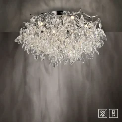 Paul Neuhaus Ricicle loftslampe, krystalpendel, Ø 60 cm