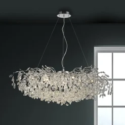 Paul Neuhaus Ricicle-lysekrone, krom, længde 120 cm