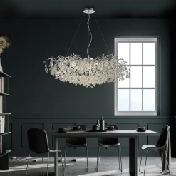 Paul Neuhaus Ricicle-lysekrone, krom, længde 120 cm