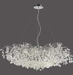 Paul Neuhaus Ricicle-lysekrone, krom, længde 120 cm