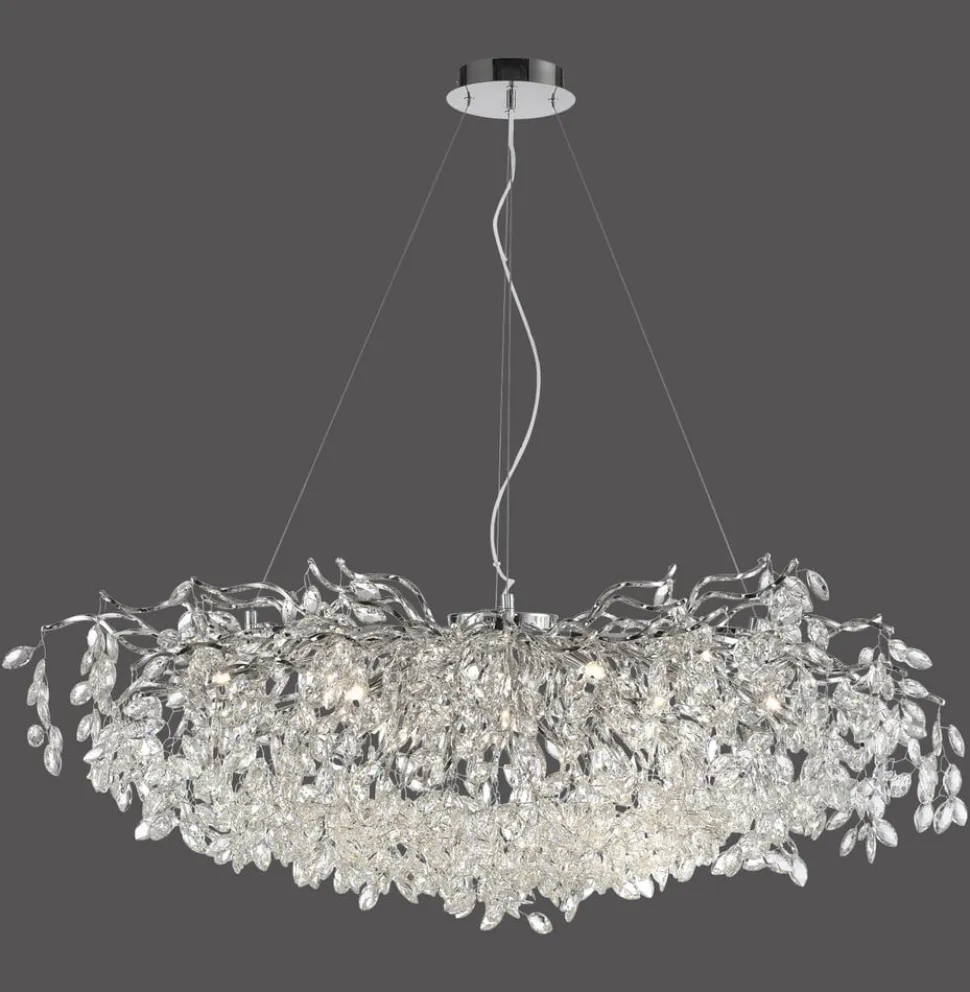 Paul Neuhaus Ricicle-lysekrone, krom, længde 120 cm