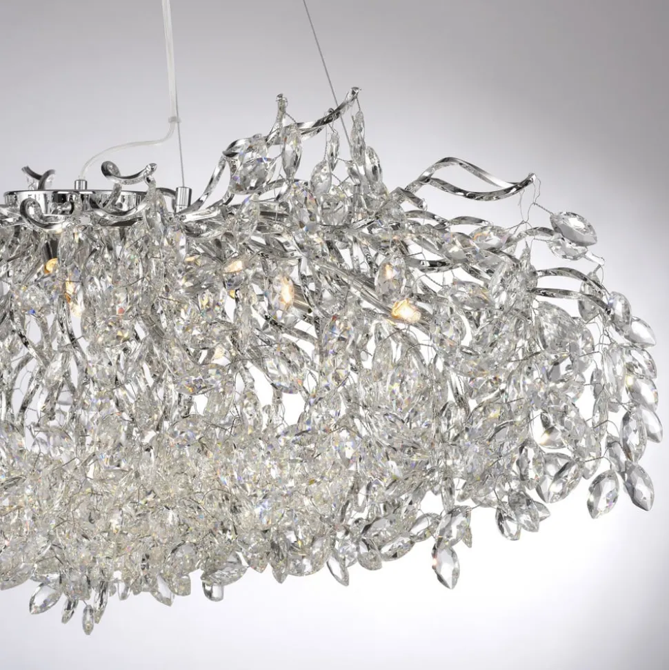 Paul Neuhaus Ricicle-lysekrone, krom, længde 120 cm