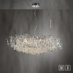 Paul Neuhaus Ricicle-lysekrone, krom, længde 120 cm