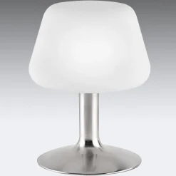 Paul Neuhaus Till bordlampe, stålfarvet, glas, dæmpbar