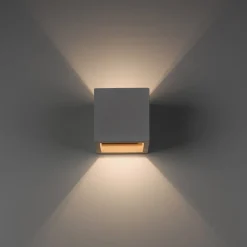 Paul Neuhaus væglampe Eton, beton, 12 cm x 12 cm, op/ned