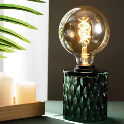 Pauleen Crystal Magic bordlampe af grønt glas