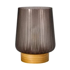Pauleen Fancy Glamour E27-LED-batteri, træ, taupe