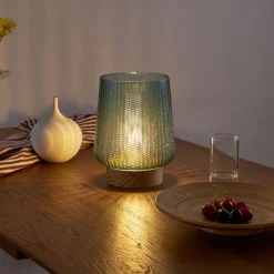 Pauleen Pretty Glamour E27-LED, træfod, turkis