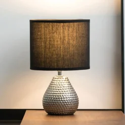 Pauleen Sip of Silver bordlampe med stofskærm