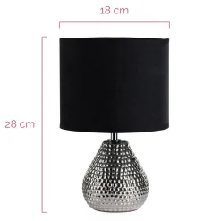 Pauleen Sip of Silver bordlampe med stofskærm