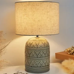 Pauleen Tender Pearl bordlampe med stofskærm