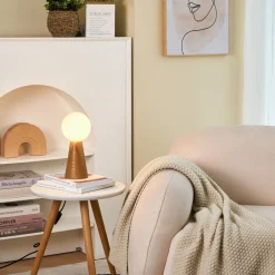 Pauleen Woody Soul bordlampe, træfod, glaskugle