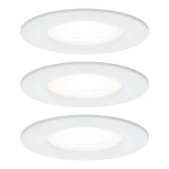 Paulmann 3 spot Nova rund, IP44, dæmpbar, hvid