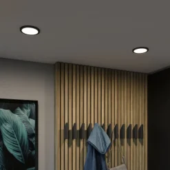 Paulmann Areo LED-panel rund sort 4000K Ø11,8cm