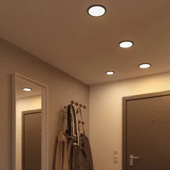 Paulmann Areo LED-panel rund sort 3000K Ø11,8cm