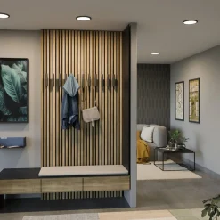 Paulmann Areo LED-panel rund sort 3000K Ø17,5cm