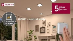 Paulmann Areo Panel dimtowarm, kantet, krom 17,5cm