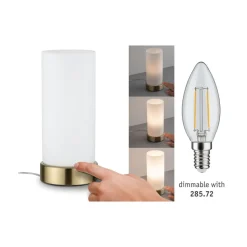 Paulmann bordlampe Pinja messing/opal