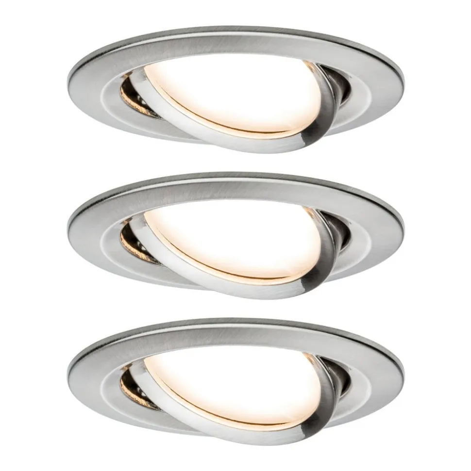 Paulmann 3-faset spot Nova Coin rund, drejelig, jern