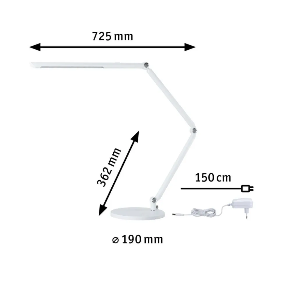 Paulmann FlexBar LED-skrivebordslampe, hvid