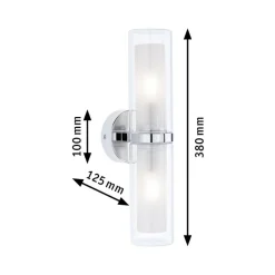 Paulmann Luena væglampe IP44 krom E14 2-lysk.