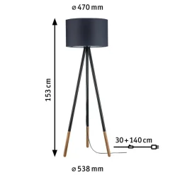 Paulmann Neordic Rurik gulvlampe, trebenet