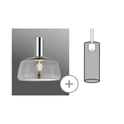 Paulmann URail lampeskærm Neila 2Easy, Ø 23 cm, røget glas