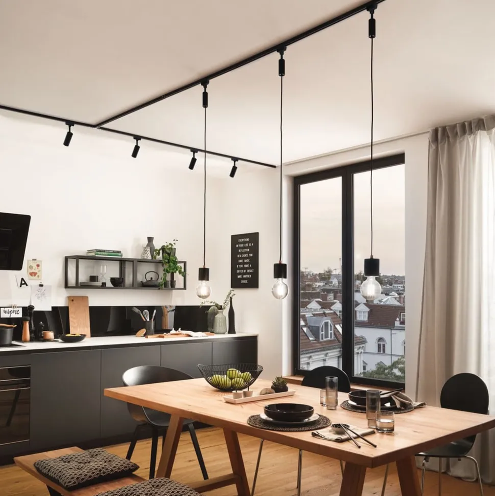 Paulmann URail systemskinne, 10 cm, sort mat