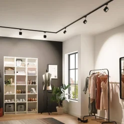 Paulmann URail systemskinne, 10 cm, sort mat