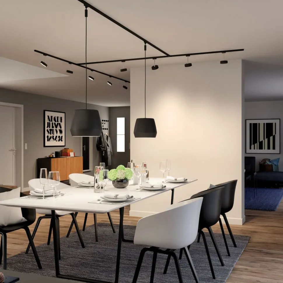 Paulmann URail systemskinne, 10 cm, sort mat