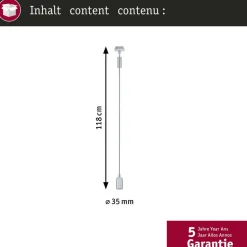 Paulmann URail-hængelampe Runa, krom mat, GU10