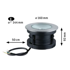 Paulmann Vanea LED indbygget gulvlampe IP67, Ø 16cm