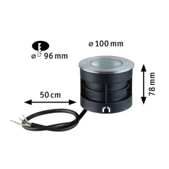 Paulmann Vanea LED indbygget gulvlampe IP67, Ø 10cm