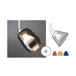 Paulmann Vento lampeskærm, røggrå, Ø 8 cm, glas