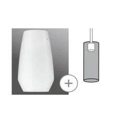 Paulmann Vento lampeskærm, hvid, Ø 17 cm, glas