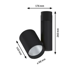 Paulmann Zeuz URail Spot 4.000K 39° sort mat