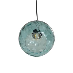 Pendellampe Benek, blå, glas, Ø 20 cm, E27