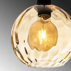 Pendellampe Benek, gul, glas, Ø 20 cm, E27