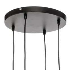 Pendellampe Cumera i sort, 4 lyskilder, rund