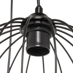 Pendellampe Cumera i sort, 4 lyskilder, rund