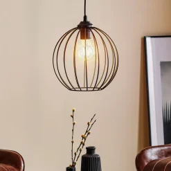 Pendellampe Cumera med burskærm, Ø 24 cm