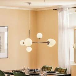 Pendellampe Dione, 6 lyskilder, krom