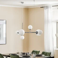 Pendellampe Dione, 6 lyskilder, krom